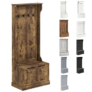 HOMCOM Hall Tree Storage Bench Coat Racks Multi-functional - Picture 1 of 67