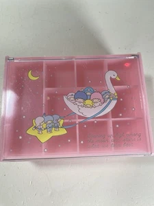 1976 Sanrio Little Twin Stars Acrylic Pink Jewelry Case Pull Out Drawer Rare - Picture 1 of 10