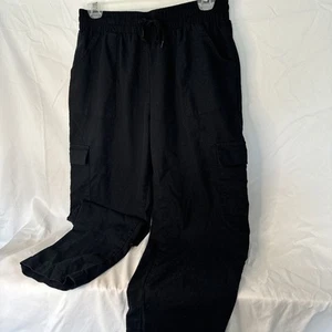 Black Stretchy Ci Sono Cargo Pants Size Medium - Picture 1 of 5