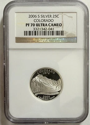 2006-S  - SILVER PROOF COLORADO STATE 25c - NGC PF70 ULTRA CAMEO - Image 1 of 4