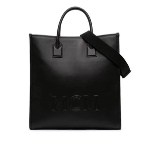 Authenticated MCM Medium Klassik Tote Black Calf Leather Satchel - Picture 1 of 14
