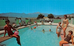 Tarjeta postal Star Motel junto a la piscina baño playa bola Colorado Springs, CO de colección años 60  - Imagen 1 de 2