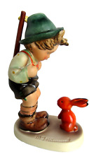 Goebel Hummel 7” Figurine SENSITIVE HUNTER Boy w/Orange Rabbit TMK 5, 6/II  READ
