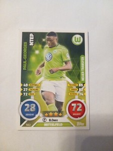 Match attax card Paul Georges Ntep VfL Wolfsburg NEW 