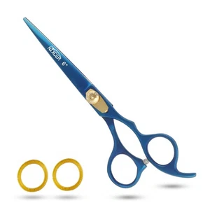 NIXCER FORBICI PROFESSIONALI TAGLIO CAPELLI BORDO RASOIO 6" BLU - Foto 1 di 8