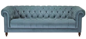 Chesterfield Turkis Design Couchen Polster Sofa Neu Dreisitzer Stoff Wohnzimmer - Bild 1 von 12