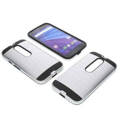 Alluminio Bumper per Motorola Moto G3 G 3. Generation Custodia Cover TPU Argento - Immagine 1 di 4