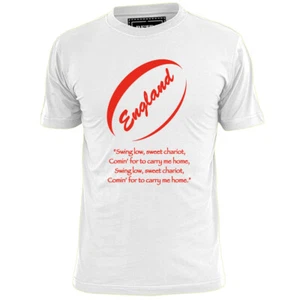 Mens England Rugby Ball Swing Low T Shirt Six Nations Rugger - Picture 1 of 2