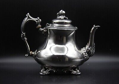 Antique 19th Century Victorian Ornate Silver Plated Teapot With Acorn Finial • 38$