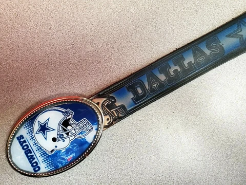 DALLAS COWBOYS Genuine Leather Belt & Matching EPOXY Buckle -All Sizes Cover