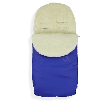 FOOTMUFF Natural WOOL LINING PUSHCHAIR BUGGY STROLLER BABY COSY TOES Royal Blue • 19.99£