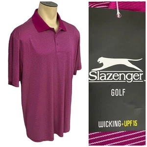 Camisa de Golf Slazenger Para Hombres 2XL Rosa Fucsia Rendimiento Polo Trabajo Oficina Atlética - Imagen 1 de 18