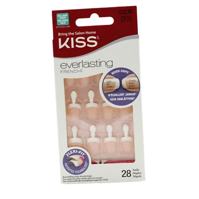 Kiss Everlasting French Nails EF01 Short kurz 28 Fingernägel ohne abblättern