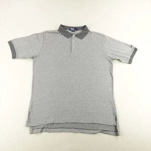 Vintage Ralph Lauren Polo Shirt Mens Large Gray Houndstooth 2 Tone 90s USA Made - Picture 1 of 10