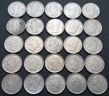 Lot of 25x Belgium 1 Franc Coins - Various Dates