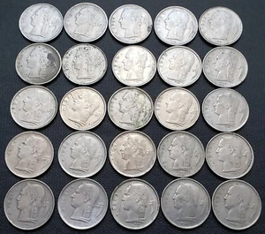Lot of 25x Belgium 1 Franc Coins - Various Dates - Picture 1 of 2