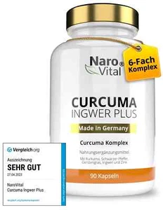 Kurkuma Kapseln Hoch Dosiert - Mit Curcuma Pulver - Curcumin & Piperin - Bild 1 von 8