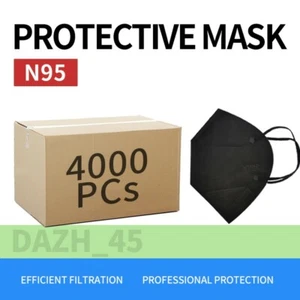 4000 PCs Black KN95 Disposable Face Mask 5Layer Wholesale & Bulk-buy Order - Picture 1 of 6