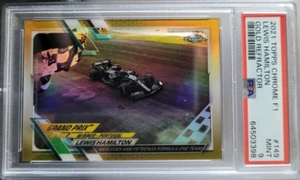 2021 Topps Chrome Formula 1 #149 Lewis Hamilton Gold Refractor 24/50 PSA 9 MINT - Picture 1 of 2