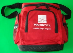 Wachovia Bank Vintage Insulated Cooler Lunch Bag Box Red Wells Fargo Company NEW - Picture 1 of 6