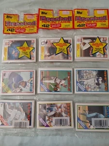 THREE (3) 1988 Topps Baseball Rack Packs 126 Cards Total Stars Rookies - Picture 1 of 2