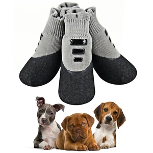 4pcs Dog Boots Outdoor Indoor Anti-Slip Waterproof Dog Shoes Socks Paw Protector - Picture 1 of 13
