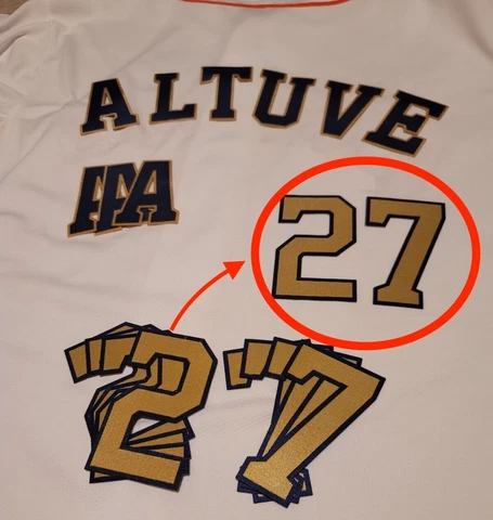 2023 Altuve Houston Astros Gold Jersey FRONT Number lettering Championship patch Cover