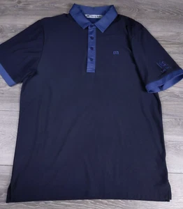 Travis Mathew Men's Size M Black Blue Short Golf Polo Shirt TPC Las Vegas⛳ - Foto 1 di 9