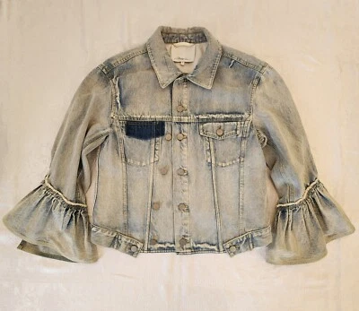 ¡GRAN TALLA! Chaqueta vaquera con botones manga volantes 3.1 Phillip Lim, talla 12 Foto 1 de 4