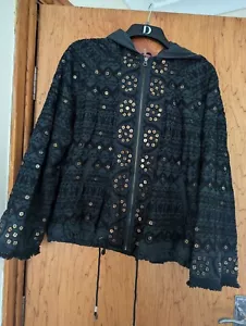Free People Black Boho jacket with sequins - Picture 1 of 5