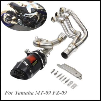 Silenciadores de tubo de escape delantero medio sistema de escape completo para Yamaha MT-09 FZ09 todos los años Foto 1 de 4