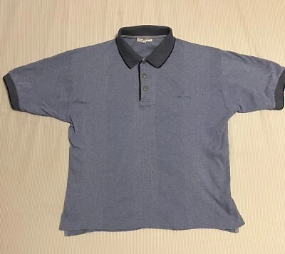 Camisa Polo Gianni Valentino Manga Corta Azul Para Hombre Talla Grande Hecha en Italia Foto 1 de 4