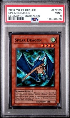 2004 Yu-Gi-Oh! Spear Dragon Legacy of Darkness LOD-EN Super Rare PSA 9 - Image 1 of 2