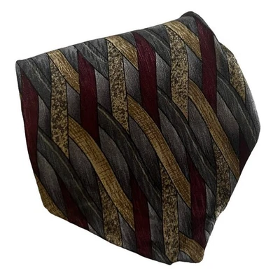 Cocktail Collection Brandy As Seen Under the Microscope Burgundy Gray Tan Tie - Image 1 of 4