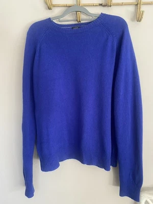 Suéter J Crew Para Hombres Azul Lana de Cordero Tejido Cuello Redondo XL Silencioso Lujo Esquí Foto 1 de 4