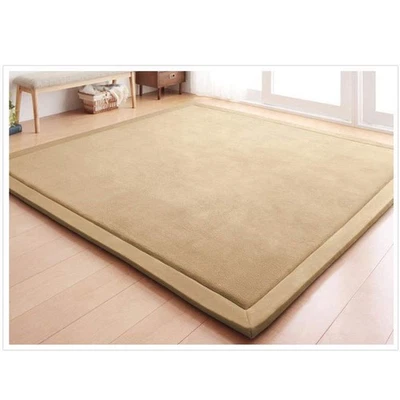 Loartee Coral Velvet Crawling Rug (6'8"x 6'8", Brown) for Toddler Children Pl... - Image 1 of 4