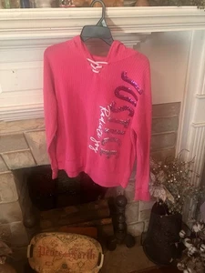 Youth Plus Size 16/18 Justice Brand Pullover Hoodie Hot Pink - Picture 1 of 4