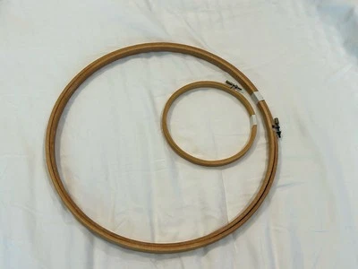 2 Wooden Embroidery Hoop Frames 6" And 14" Cross Stitch - Image 1 of 4