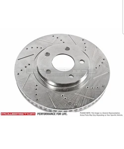 Rotor de freno de disco-perforado cruzado ranurado Power Stop AR8646XL y AR8646XR Lote  - Imagen 1 de 3