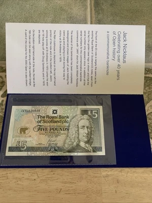 Scotland £5 POUND 2005 Jack NICKLAUS Golf Commemorative UNC Tone BEAR NOTE - Image 1 of 4