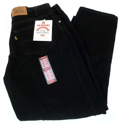 Jeans negros vintage Levis 545 para hombre relajados holgados nuevos con etiquetas 34x30 pestaña dorada 1992 Foto 1 de 4