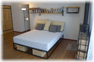 Modernes industrie doppel Metallbett Olimp 180x200 inkl. Lattenrost, Loft, weiß - Bild 1 von 4