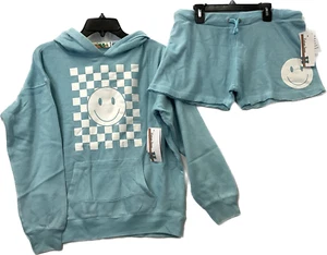 Vintage Havana Long Sleeve Pullover Hoodie And Shorts Girls Size XL 16 Blue - Picture 1 of 13
