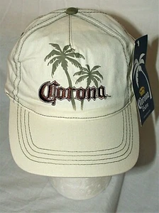Vintage 2008 Corona Beer Tan Palm Tree Baseball Cap Hat New NOS Tags OSFM - Picture 1 of 7