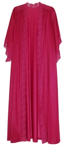 Vintage Deena Lingerie Robe Large Red Sheer Lace Detail Delicate Elegant - Picture 1 of 12