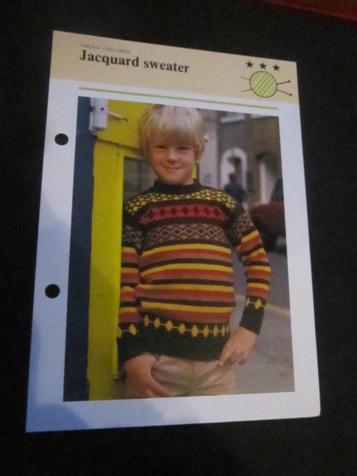 KNITTING PATTERN YOUNG CHILDREN  JACQUARD SWEATER   **MUST SEE ** - Image 1 of 1