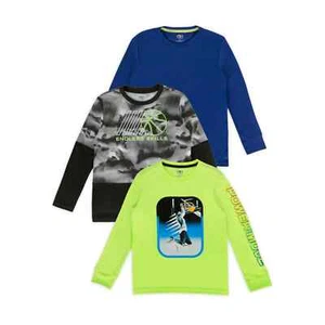 Athletic Works Boys Graphics and Solid Long Sleeve 3-Pack Shirts Size XL (14/16) - Picture 1 of 2