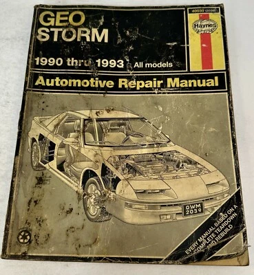 Haynes Geo Storm 1990 - 1993 all models automotive repair manual  # 40030 (2039) - Image 1 of 4