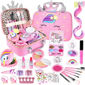 Kids Makeup Kit for Girl Toys, Washable Girls Makeup Kit for Kids with Unicorn B - Picture 1 of 12