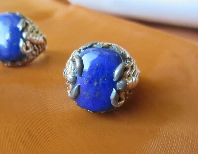 Ω Anello Scorpioni Halten Blu Lapislazzuli TG 18,1 MM Argento Sterling 925 - Immagine 1 di 4